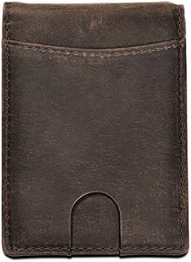 Tusenpee Vintage Leather Money Clip RFID Blocking Wallet for Men