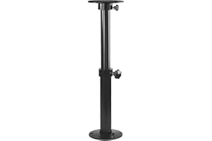 Flylin Adjustable Table Pedestal Detachable Stand Leg Base Mount Frame 17.8‑27.2 inch Aluminum Alloy Table Base Kit for RV Boat Yacht (Black)