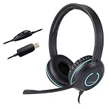 Cyber Acoustics USB Stereo Headset with Headphones and Noise Cancelling Microphone for PCs and Other USB Devices in The Office, Classroom or Home (AC-5008)
