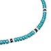 Green Nipa Hut Aqua and Black Coco Bead Hawaiian Surfer Necklace with White Puka Shell Accents, Barrel Lock (22 in)