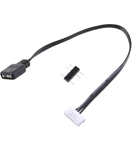 PATIKIL 3 Pin 5V 30cm Lungo Computer Scheda Madre Interfaccia SM3P Maschio Estensione Cavo, 5pz Alimentazione Adattatore Plastica Metallo per RGB Fan LED Strisce, Nero