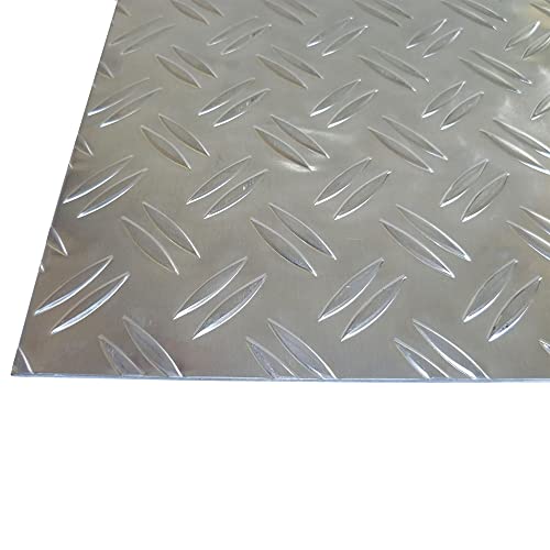 B&T Metall Aluminium Riffel-Blech, 5,0/6,5mm stark, Größe 600 x 900 mm
