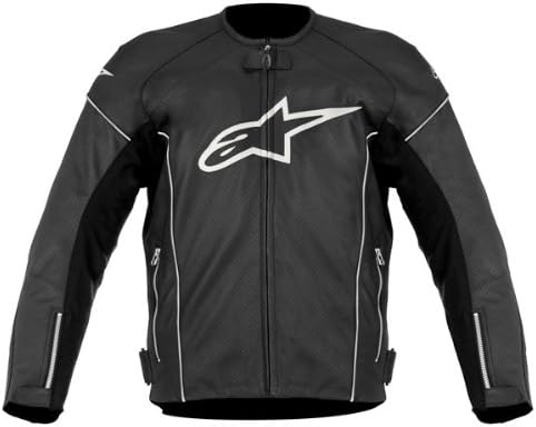 Alpinestars TZ-1 Reload Perforated Leather Men's Riding Jacket (Black/White, Size 50)