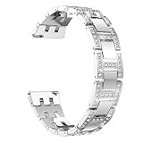 22MM Jewel Watch band for 22mm Bar width watch,Crystal Rhinestone Diamond Metal watch band for MK Bradshaw/Fossil Q Wander,Machine,Marshal Gen 2,GEAR S3 Frontier,Silver