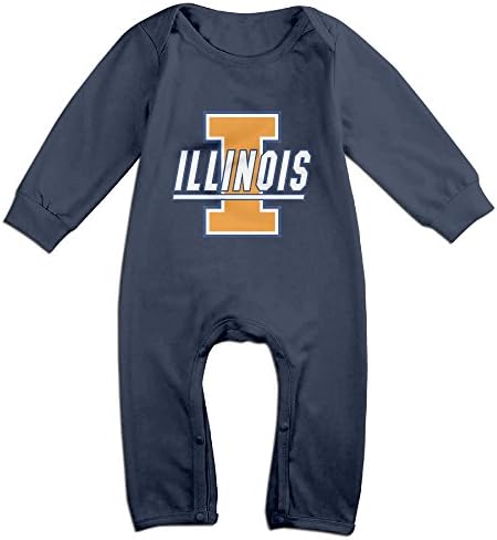 Dara University Of Illinois Fighting NewBorn Long Sleeve Baby Climbing Clothes Navy 18 Months