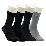 Men's Bamboo 4 Pair Socks - Soft Touch, Scented, Seamless, Antibacterial Organic Bamboo Fiber (Assorted-2)
