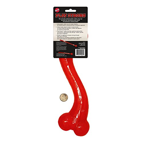 Ethical Pets Play Strong Virtually Indestructible Rubber "S" Dog Bone Toy, 12-Inch Dog chew toy.