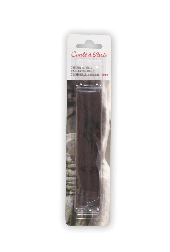 Conté à Paris 11mm Round Natural Charcoal (Pack of 3)