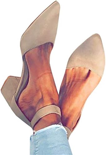 Mafulus Womens Pumps Sandals Pointed Toe Ankle Strap Buckle Summer Low Heel Dress Shoes