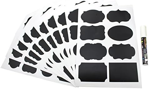 ANFIMU Chalkboard Labels Complete Bundle: 80 Premium Stickers for jars + White Chalk Marker