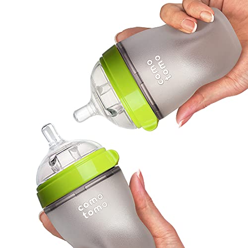 Comotomo Baby Bottle, Green, 8 oz (2 Count) - Image 3