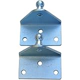 Large Outside Mount Angled Lift Support Bracket - Zinc Plated 10 Gauge Steel - 10mm Ball Stud - Gas Shock Mounting - Lid Strut Prop Spring Mount