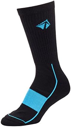 LIFT 23 Atacama Moisture Wicking Performance Socks, Comfort Compression Fit (Large, Black and Blue's)