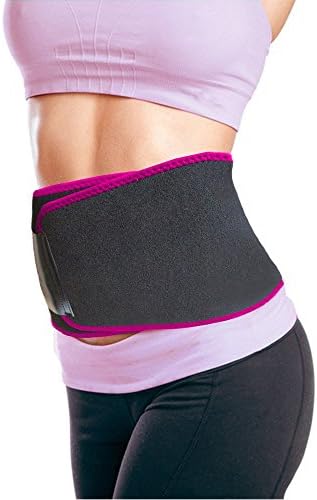 Waist Trimmer for Men &amp; Women - Weight Loss Wrap - Lower Back &amp; Lumbar Support - Workout Sauna Suit Stomach Fat Burner - Maternity Support Belt - Pink