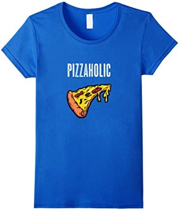 Womens Pizzaholic Peperoni Pizza Slice Shirt Medium Royal Blue