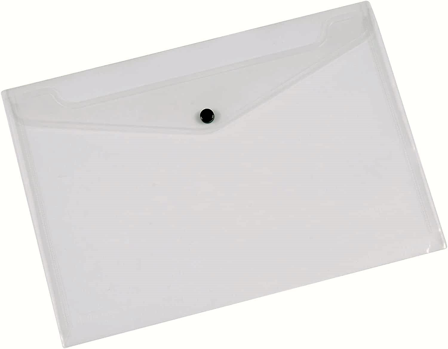 Q-Connect A4 Document Folder Plastic Clear Popper KF01244Q - Pack of 12