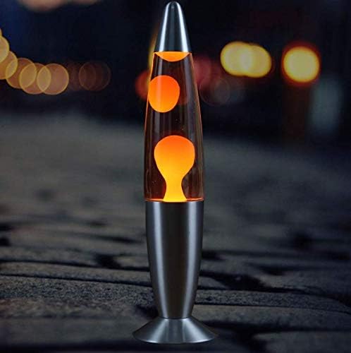 Volcanic Lava Original Silver Bottom Light Orange Wax Transparent Liquid Night Light Decoration with Adjustable Switch and Standard Electric Plug 100% Quality