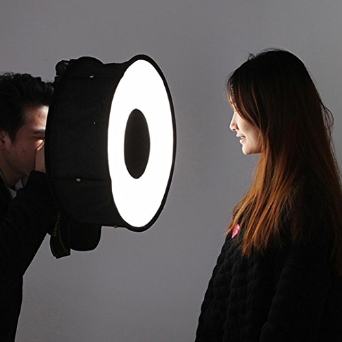 Easy Foldable Round 45cm Softbox Flash Light Speedlight for Canon Nikon Camera Accessories (Black)