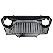 Hooke Road Front Gladiator Grill Cover Vader Grille w/Mesh Guard Compatible with Jeep Wrangler TJ 1997-2006 (Matte Black)