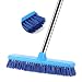 YCUTE Commercial Floor Scrub Brush with Long Handle 52", 12" Multi-Surface Stiff Brush for Tile, Grout, Concrete, Patio, Garage, Deck and Outdoor Algae