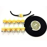Cococart 1/4 Inch X 1/8 Inch Gas Inline Fuel Filters with Magnet+6.5 Feet/2m 3/16 Inch ID Fuel Line+20 Pcs 1/3" ID Hose Clamps for Kawasaki Kohler Briggs & Stratton Small Engine（10 Pack ）