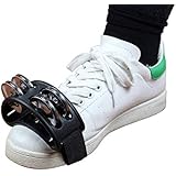 YMC Percussion FJS2S-BK Foot Tambourine with Steel Jingles, Black