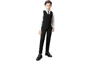 Boihedy Boys Dress Suit Formal Vest and Pant Set