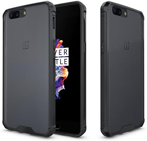 Oneplus 5 Case,DIOS CASE(TM) Shock Absorption TPU Bumper Cushion with Scratch Resistant Crystal Clear Hard Back Hybrid Slim Cover for Oneplus 5 (Black)