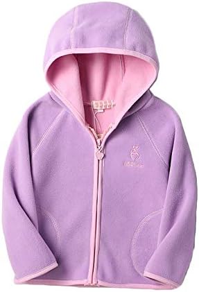 FeidoogLittle Kids Polar Fleece Hooded Jacket Boys Girls Full-Zip Long Sleeve Coat Warm Outerwear