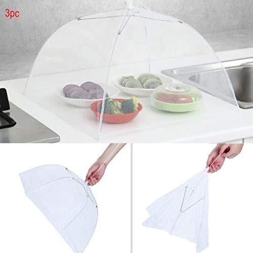 Gotian Set 3 Large Pop-Up Mesh Screen Protect Food Cover Tent Dome Net Umbrella Picnic, Helps to Keep Flies, Mosquitoes, Bees away, Food Cover, Net Cover - Thumbnail 4