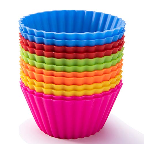 SAWNZC Silicone Baking Cups, Reusable Cupcake Liners Large 3.54 inch