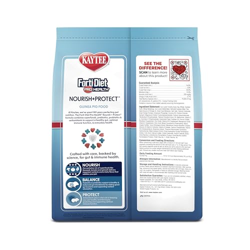 KAYTEE FORTI-DIET PRO HEALTH NOURISH+PROTECT GUINEA PIG FOOD, COMPREHENSIVE NUTRITION BACKED BY SCIENCE, DIGESTIVE HEALTH, IMMUNE SUPPORT, 5 POUNDS