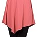 [DRSKIN] Women Handkerchief Hem Long Sleeve Tunic Top (L, Coralpink)