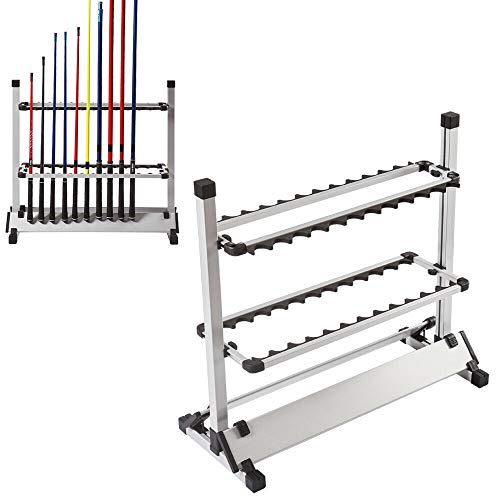 OUKANING Rutenständer 24 Ruten Angelruten Stark Aluminium Rutenhalter Angeln Rutenständer – Bild 3