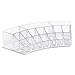SONGMICS Makeup Organizer 17 Compartments Cosmetic Storage Display for Lipsticks Brushes Holder and Nail Polishes Clear UJMU01T