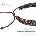Finrezio 15pcs Braided Leather Bracelet for Men Women Cuff Wrap Bracelet Ethnic Tribal Bracelets Adjustable Black and Brown