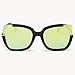 Supertrip Womens Fashion Oversized Round Square Plastic Vintage Cut-Out Flash Mirror Lens Cat Eye Sunglasses Color Black/Gold
