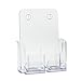 Source One Deluxe Full Size 8.5 x 11 Inches Wall Mount or Counter Top Brochure Holder With 2 Gift / Business Card Holders (All Clear )