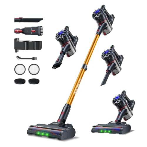 KIPMAX Cordless Vacuum Cleaner, 45KPa 450W Stick Vacuum for Pet Hair & Hardwood/Carpet, Lightweight Vacuum Cleaners, 55Min Runtime Self-Standing Anti-Tangle, Aspirateur Balai Sans (X10)
