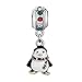 LovelyJewelry Penguin Charm White Drip Gum scarf colorful crystal Beads For Bracelet