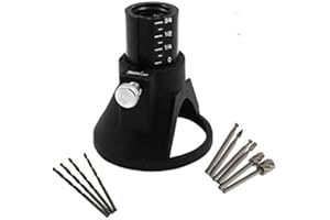 AUTO-PLAZA Rotary Multi Tool Cutting Guide Attachment Kit with 6pcs 1/8”(3mm) Shank HSS Routing Router Bits and 4pcs Twist Drill Bit for Rotary