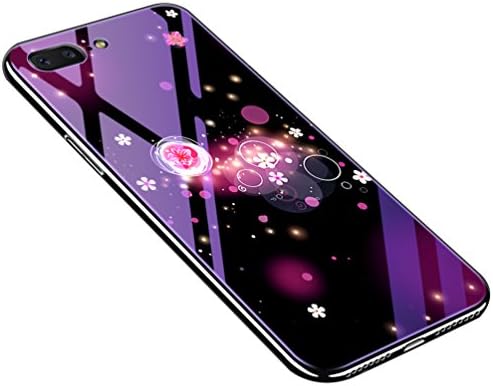 iPhone 7 Plus Case, iPhone 8 Plus Case, 5.5 Inch Tempered Glass Back Soft TPU Bumper Anti-Drop Cover for Apple iPhone 7 Plus/ 8 Plus for Women Girl (florets)