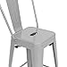 Best Choice Products 24in Set of 4 High Backrest Industrial Metal Counter Height Stools, Silver
