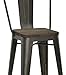 DHP Luxor Metal Counter Stool with Wood Seat and Backrest, 24