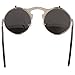 Pession Small Retro Steampunk Circle Flip Up Glasses/Sunglasses
