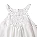 vanberfia Women's Sleeveless Lace Patchwork Loose Casual Mini Chiffon Dress (S, 6332)