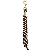 Weaver Equine Poly Horse Lead Rope, 5/8 in x 10 ft, Brass 225 Snap | Average Horse, Soft Broken-In Feel and Heat-Sealed Ends for Leading, Groundwork and Barn Handling