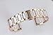 AUTULET 18mm Luxury Ceramic Link Watch Strap Replacement in Two Tone Rose Gold and White Solid Stainless Steel