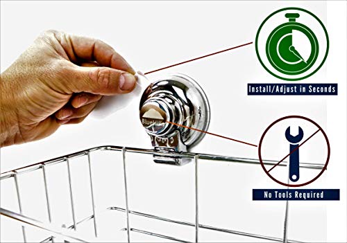 BlueHills Heavy Duty Premium Rust Free Stainless-Steel Suction Cup Wreath Hanger Shower Hooks Loofa Holder Bath & Kitchen Bathroom Organizer for Towels Wash Cloths Bathrobes, Coats & Sponge 3 Pack - Thumbnail 5