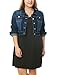 uxcell Women Plus Size Button Closed Cropped Denim Jacket Dark Blue 1X